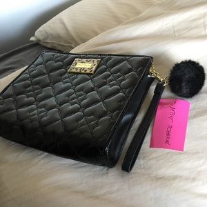 Betsey Johnson T Bottom Cosmetic Wristlet Pouch